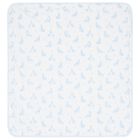 Baby Boys White & Blue Giraffe Blanket, 1, hi-res