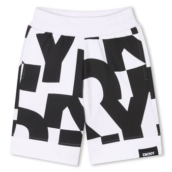 White & Black Logo Shorts