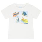 Boys White & Blue Surfing Board Shorts Set, 1, hi-res