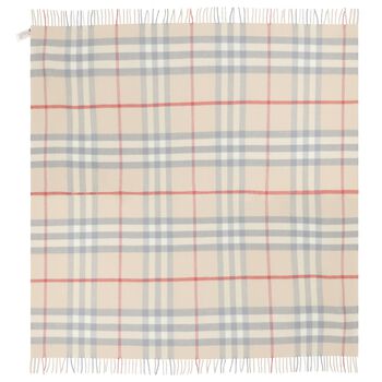 Beige Check Baby Blanket