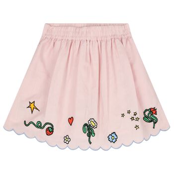 Girls Pink Flower Skirt
