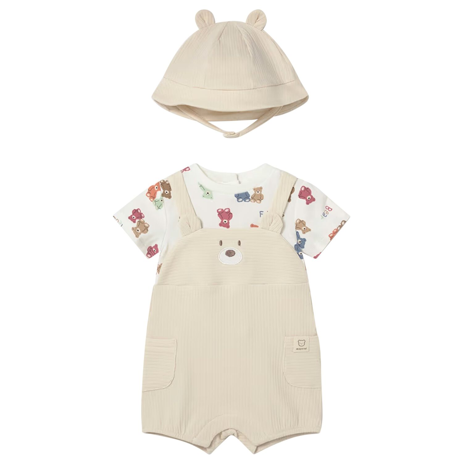 Baby Boys Ivory & Beige Romper Set, 1, hi-res