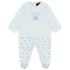 Baby Boys Blue Teddy Bear Logo Babygrow, 2, hi-res