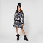 Girls Black & White Logo Polo Dress, 1, hi-res