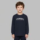 Boys Navy Blue Logo Long Sleeve Top, 1, hi-res