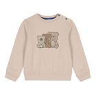 Baby Boys Beige Teddy Bear Tracksuit, 1, hi-res