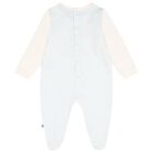 Baby Boys Ivory & Blue Teddy Bear Logo Babygrow, 2, hi-res