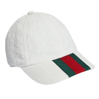 Ivory Web Stripe Logo Cap