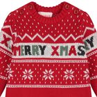 Red Christmas Knitted Baby Romper, 1, hi-res