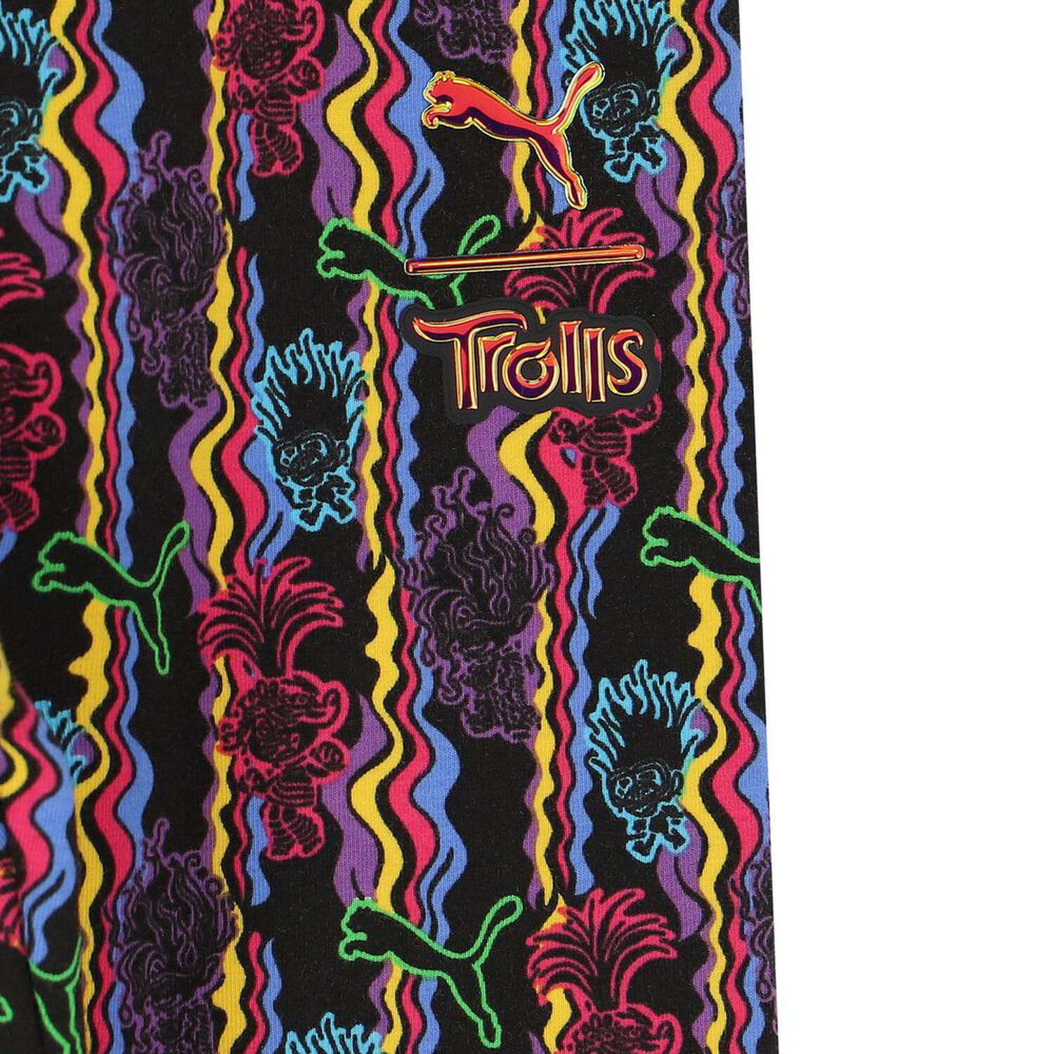 Girls Black Trolls Logo Leggings, 1, hi-res