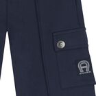 Boys Navy Blue Logo Shorts, 1, hi-res