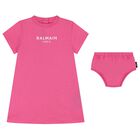 Younger Girls Pink Logo Dress Set, 1, hi-res
