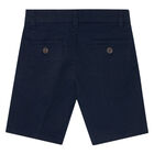 Boys Navy Blue Cotton Shorts, 5, hi-res