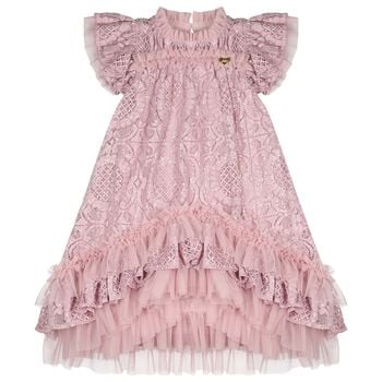 Girls Pink Lace Sequin Christina Dress
