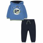 Younger Boys Blue & Navy Tracksuit, 1, hi-res