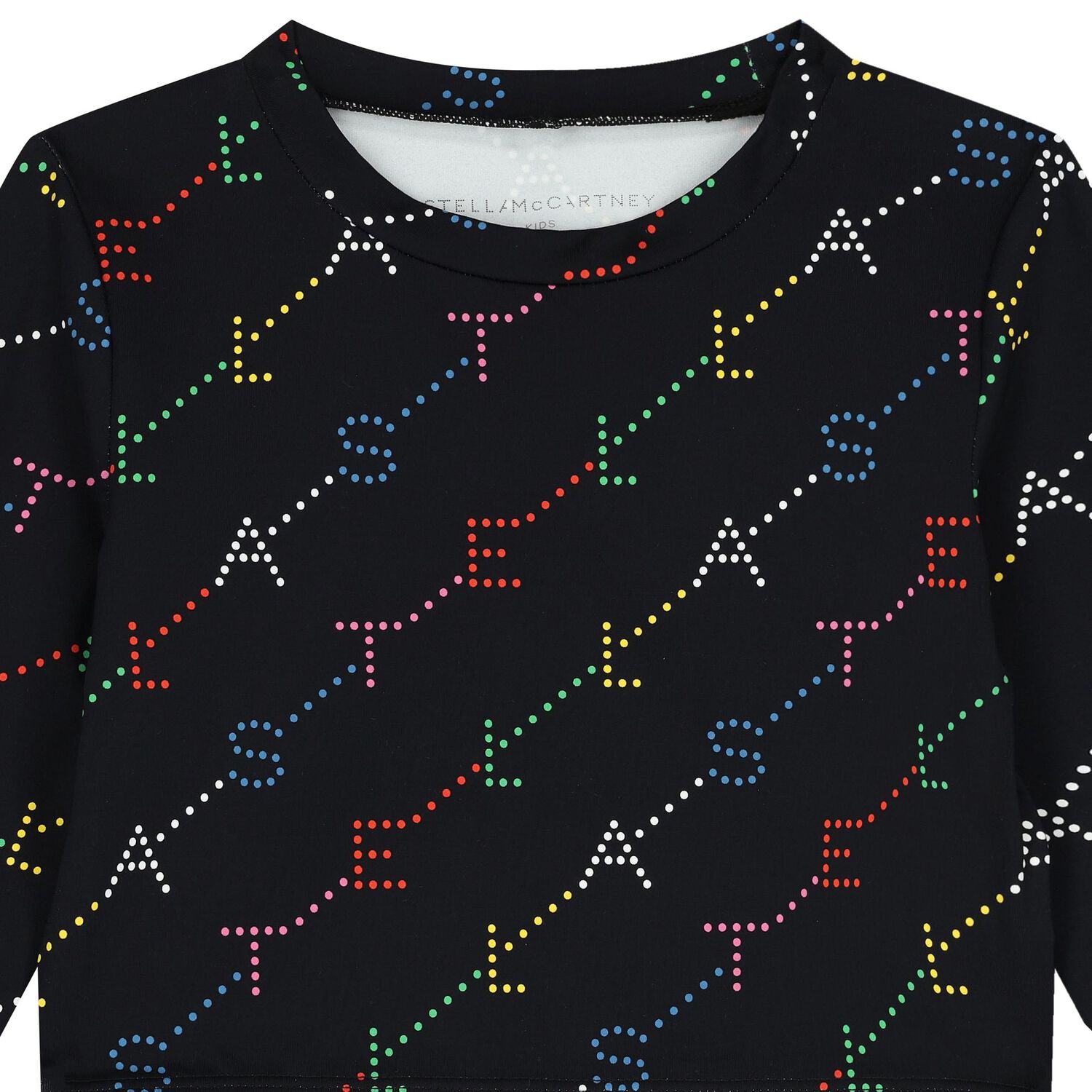 Girls Black Logo Long Sleeve Top, 1, hi-res image number null