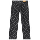Girls Dark Grey Logo Denim Pants, 1, hi-res