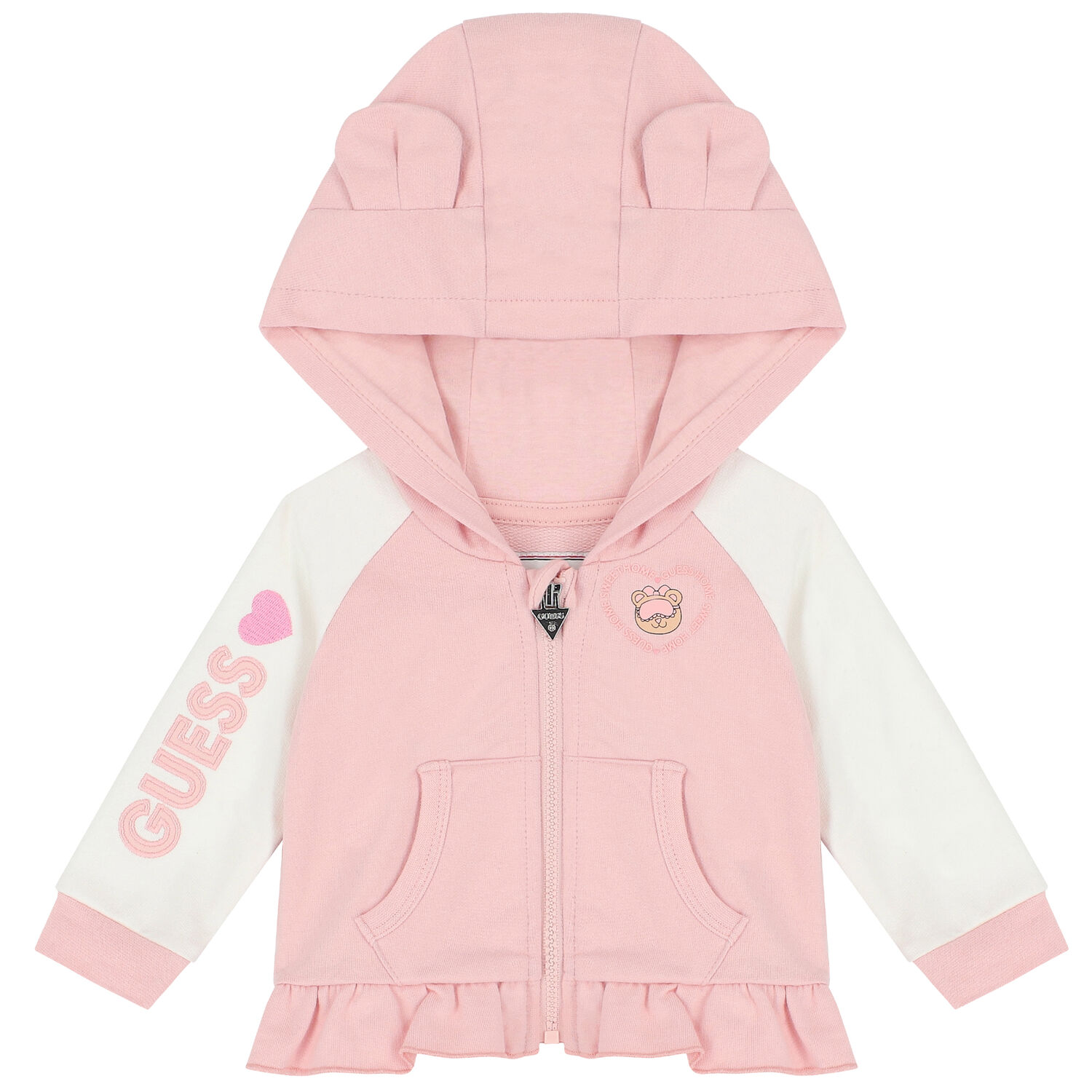 Younger Girls Pink & Ivory Logo Tracksuit, 1, hi-res