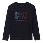 Boys Navy Break Dancers Long Sleeve Top, 1, hi-res