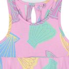Girls Pink Shell Flared Dress, 1, hi-res