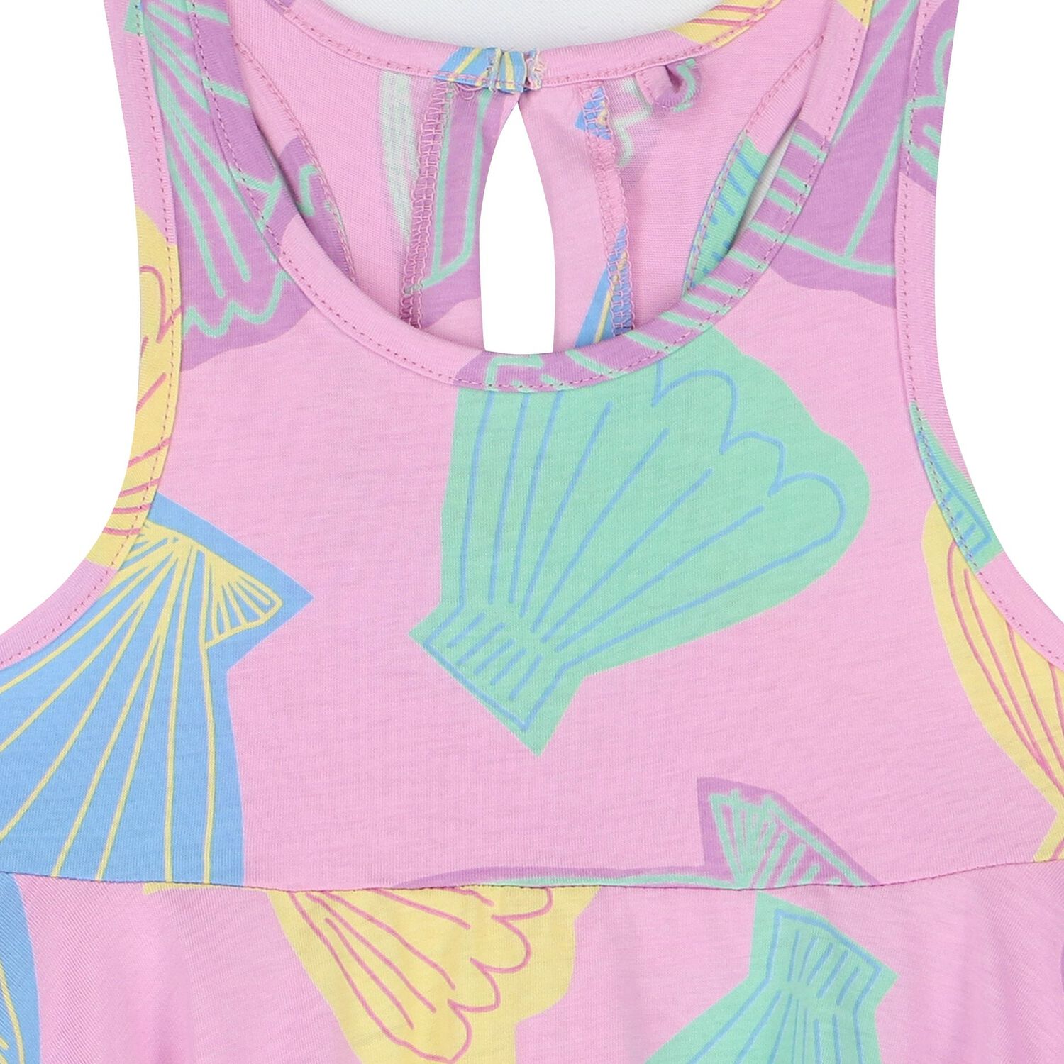 Girls Pink Shell Flared Dress, 1, hi-res