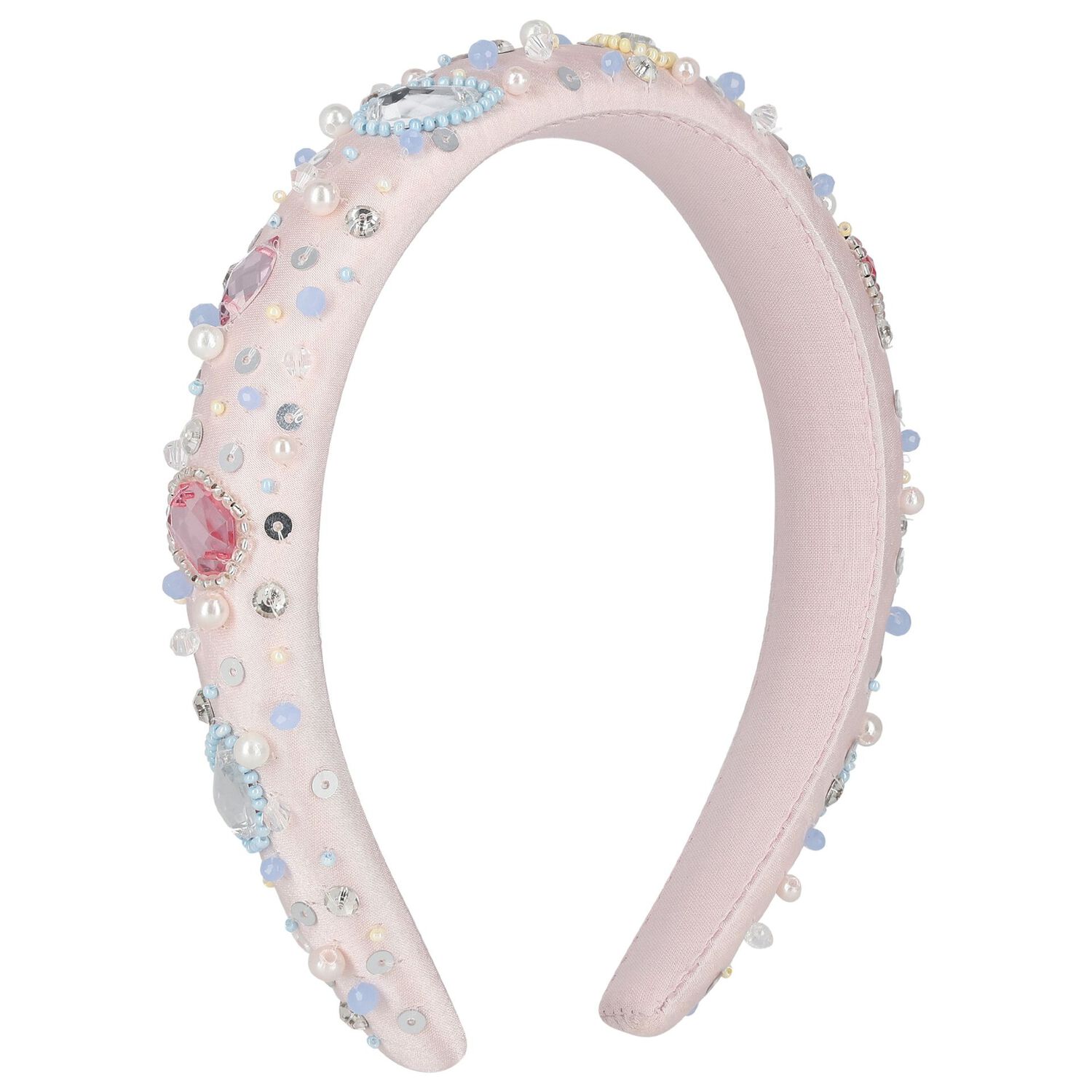 Girls Pink Flower Sequin Headband, 1, hi-res image number null