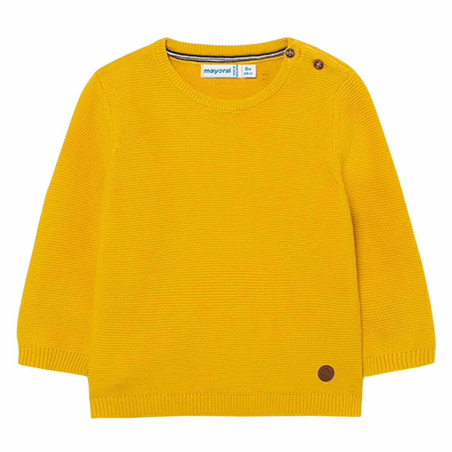 Younger Boys Yellow Knitted Jumper, 2, hi-res
