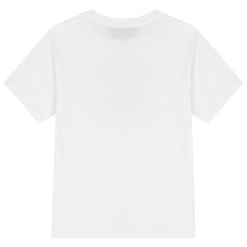 Girls White & Purple Logo T-Shirt