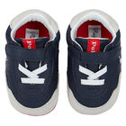 Baby Boys Navy Blue Logo Pre Walker Shoes, 1, hi-res
