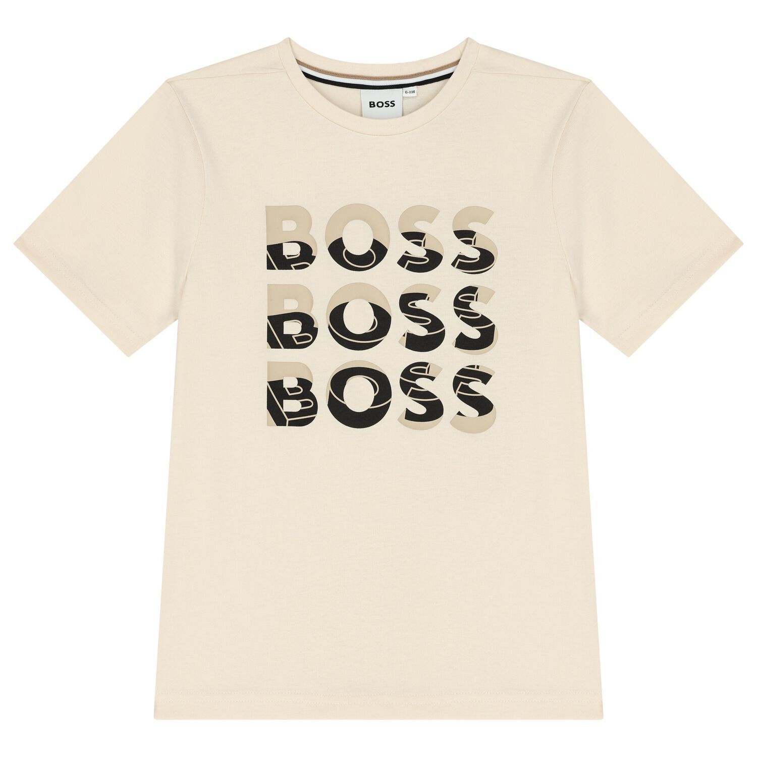 Boys Beige Logo T-Shirt, 2, hi-res image number null