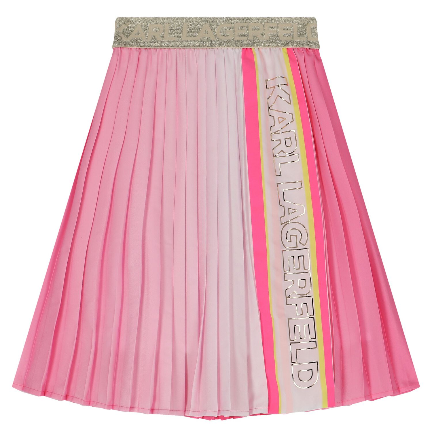 Girls Pink Logo Pleated Skirt, 1, hi-res