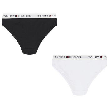 Girls Black & White Logo Knickers (2-Pack)