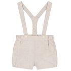 Baby Boys Ivory & Beige Shorts Set , 2, hi-res
