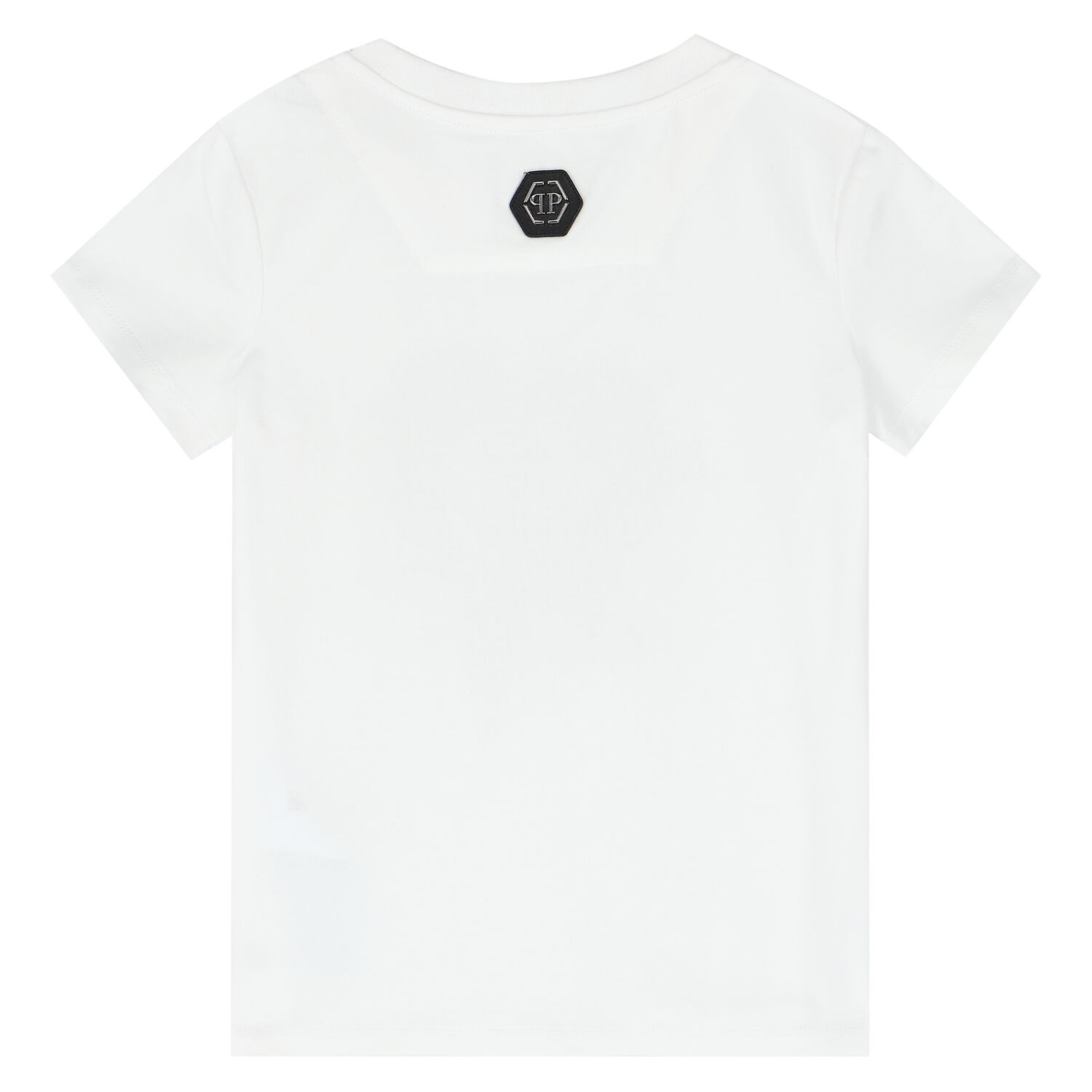 Girls White & Black Logo T-shirt, 1, hi-res