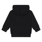 Younger Boys Black Logo Hooded Top, 1, hi-res