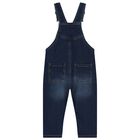 Younger Boys Blue Denim Dungaree, 1, hi-res