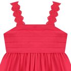 Girls Pink Pleated Satin Dress, 1, hi-res