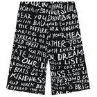 Boys Black & White Logo Shorts, 1, hi-res