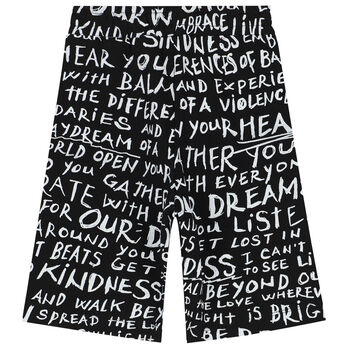 Boys Black & White Logo Shorts