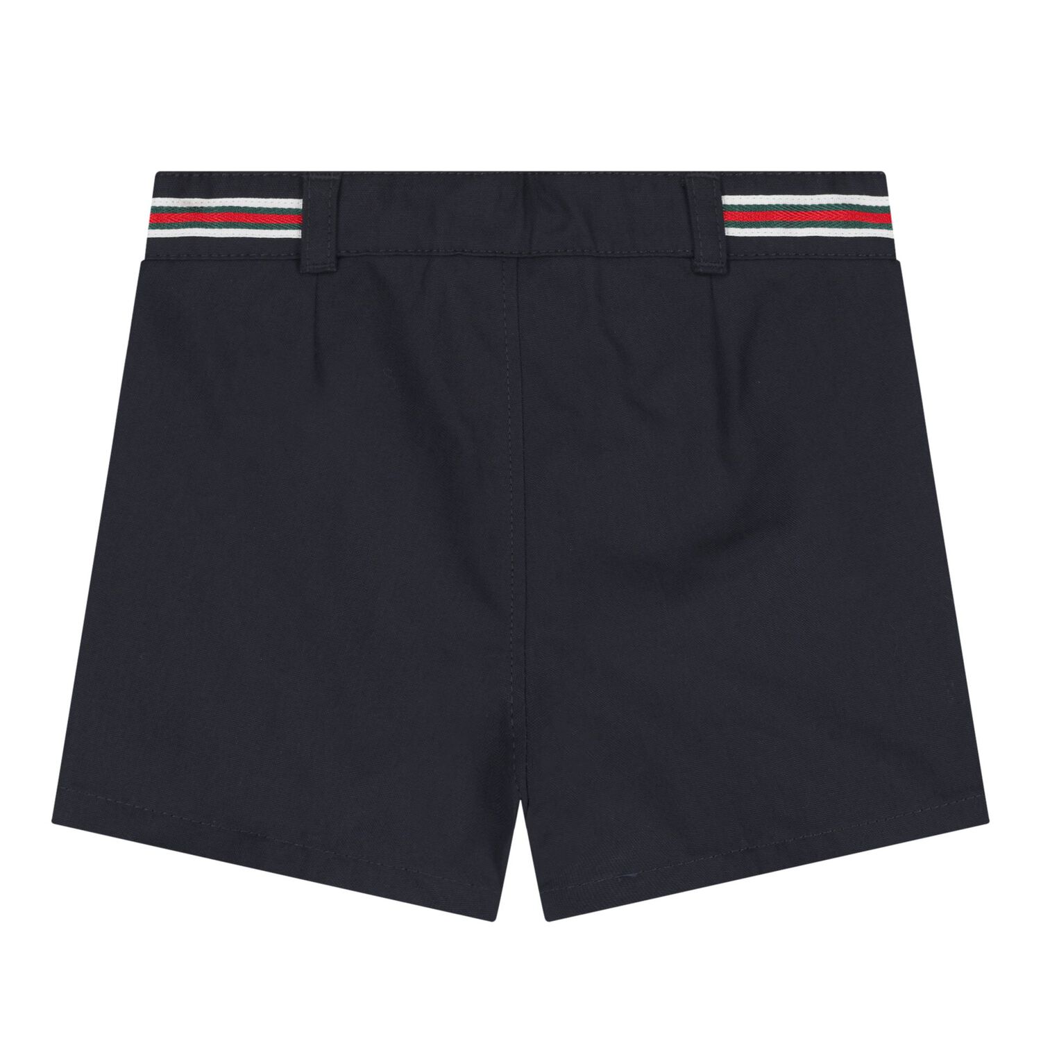 Baby Boys Navy Blue Web Striped Canvas Shorts, 1, hi-res