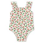 Younger Girls Ivory Floral Swimsuit, 1, hi-res