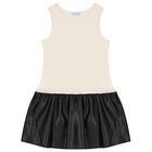 Girls Beige & Black Heart Dress Set, 1, hi-res