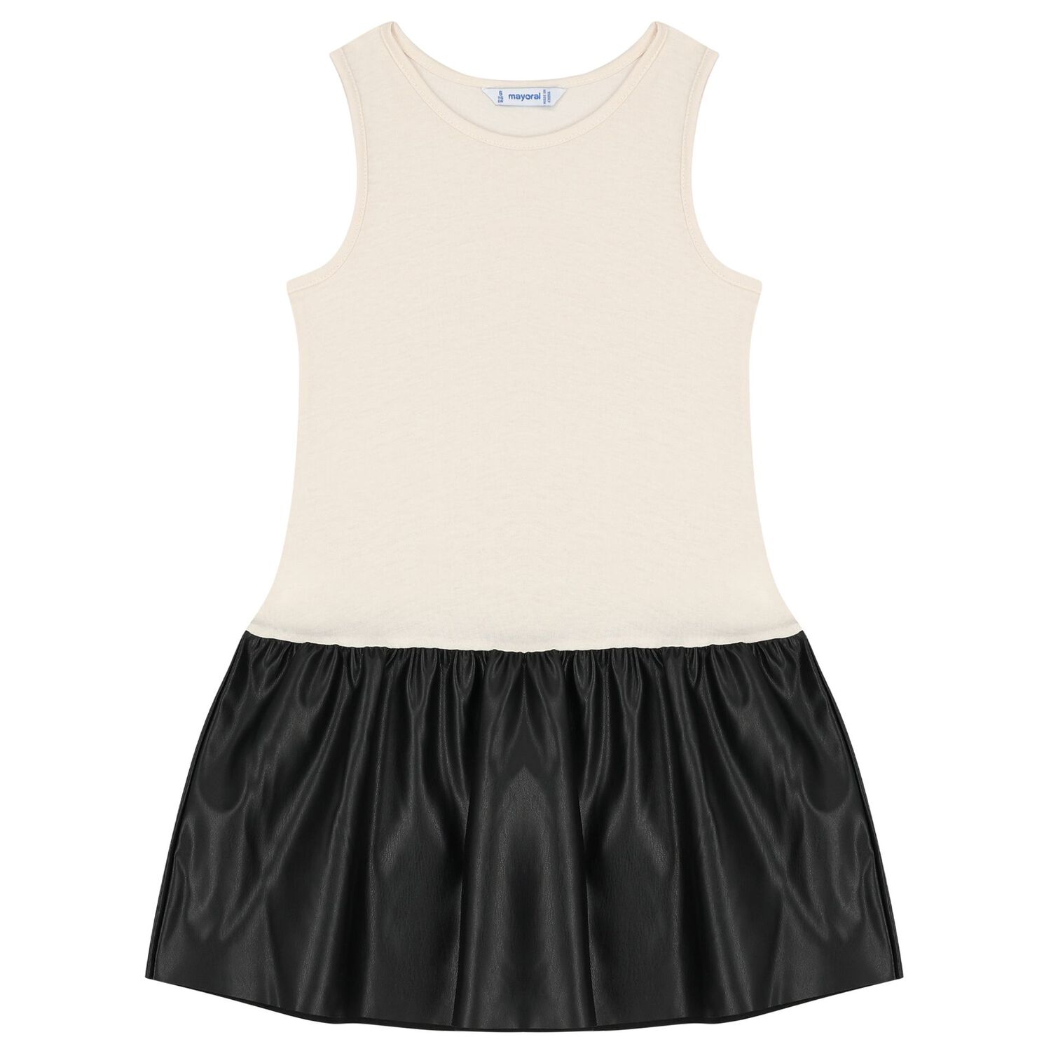 Girls Beige & Black Heart Dress Set, 1, hi-res