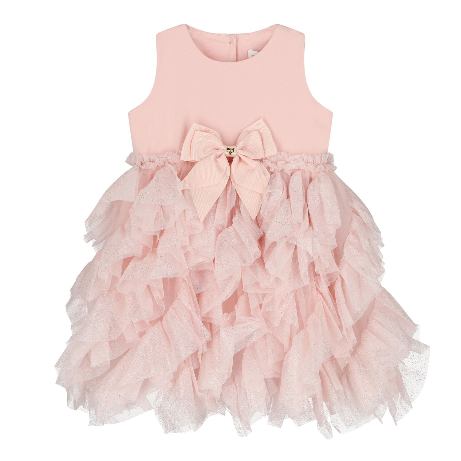 Baby Girls Pink Tulle Ruffles Dress, 1, hi-res