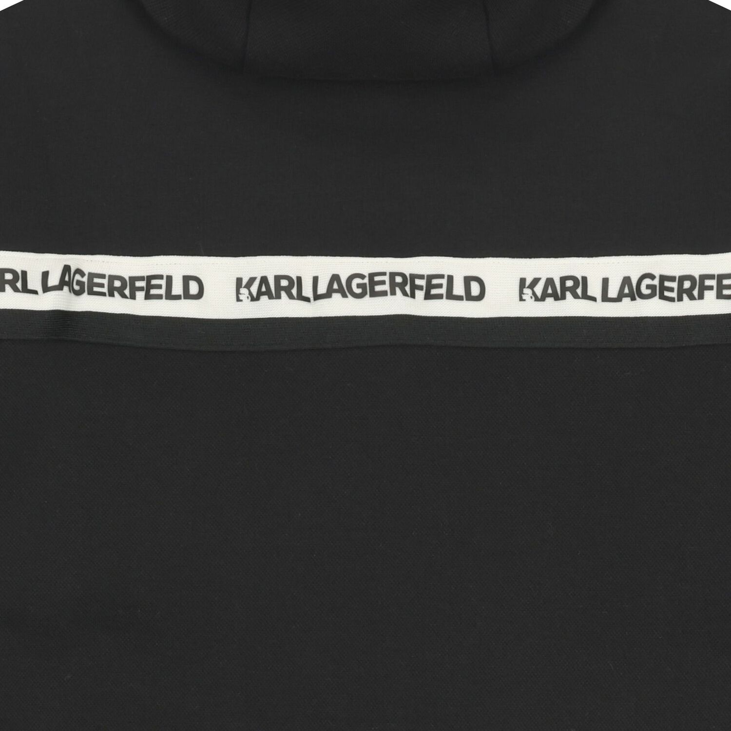 Boys Black Logo Hooded Zip Up Top, 1, hi-res