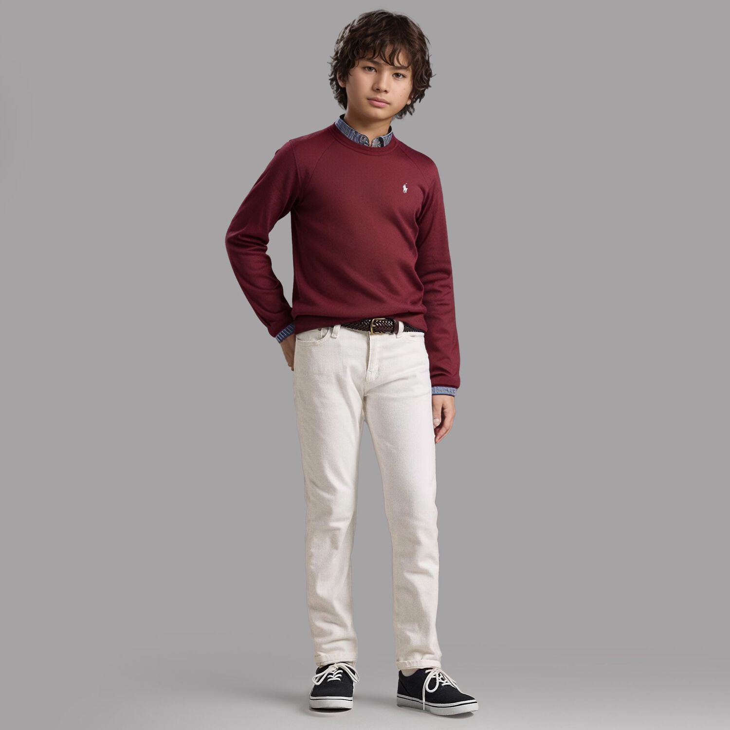 Boys White Denim Jeans, 1, hi-res image number null