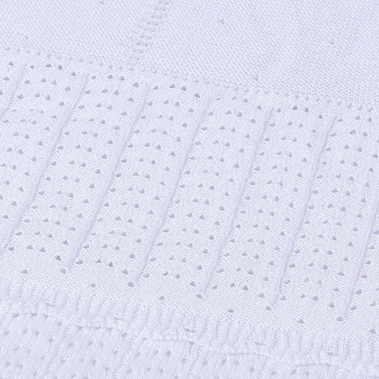 White Cotton Knit Baby Blanket, 3, hi-res image number null