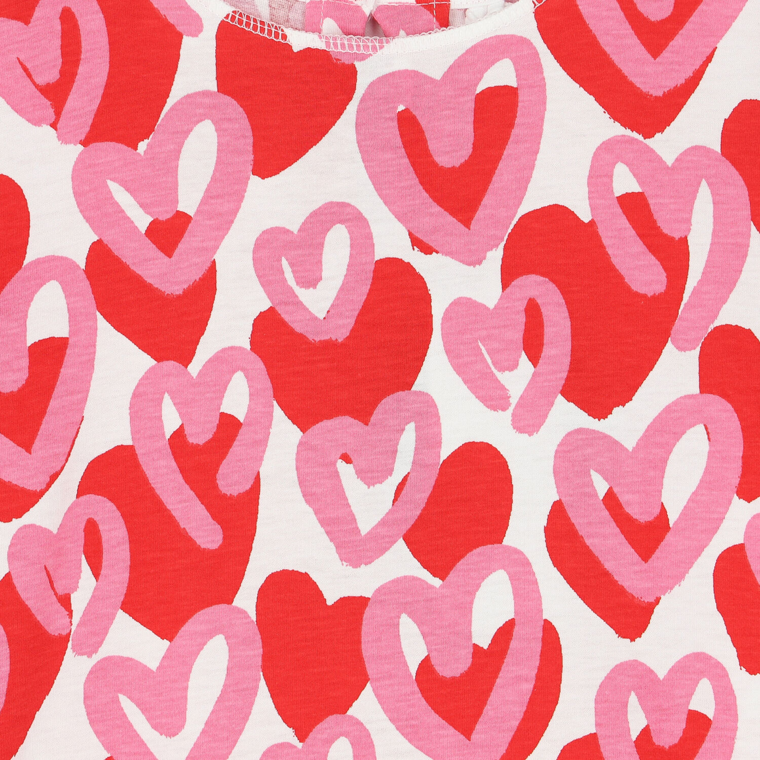 Girls White Hearts Dress, 1, hi-res