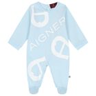 Baby Boys Blue Logo Babygrow, 2, hi-res
