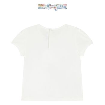 Younger Girls White T-Shirt & Headband Set